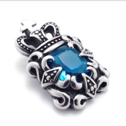 Ciondolo In Titanio Con Zircone Blu