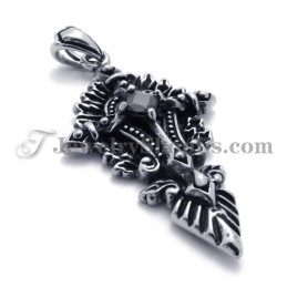 Ciondolo In Titanio Alla Moda Con Zircone Nero