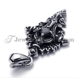 Ciondolo In Titanio Alla Moda Con Zircone Nero