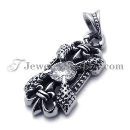 Elegante Ciondolo In Titanio Con Zircone