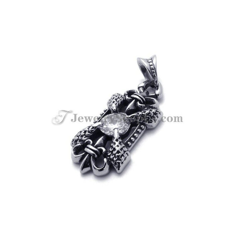 Elegante Ciondolo In Titanio Con Zircone Elegante Ciondolo In Titanio Con Zircone