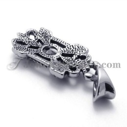 Elegante Ciondolo In Titanio Con Zircone Nero