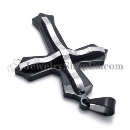 Ciondolo A Croce In Titanio Nero Alla Moda