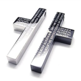 Collana Con Ciondolo A Croce In Titanio Puro Nero Da Uomo (Nuovo)