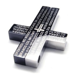 Collana Con Ciondolo A Croce In Titanio Puro Nero Da Uomo (Nuovo)