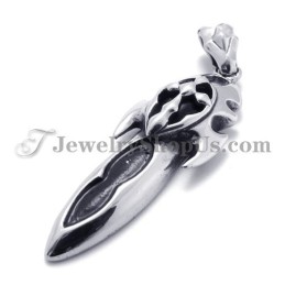 Ciondolo In Titanio Con Zircone Nero Alla Moda