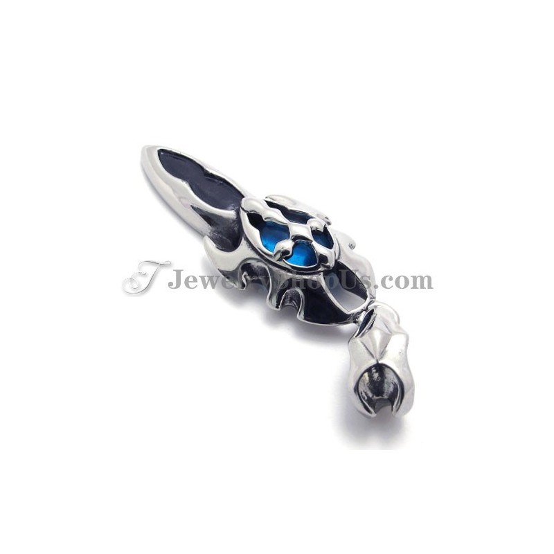 Ciondolo In Titanio Con Zircone Blu Moda Ciondolo In Titanio Con Zircone Blu Moda