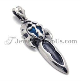 Ciondolo In Titanio Con Zircone Blu Moda