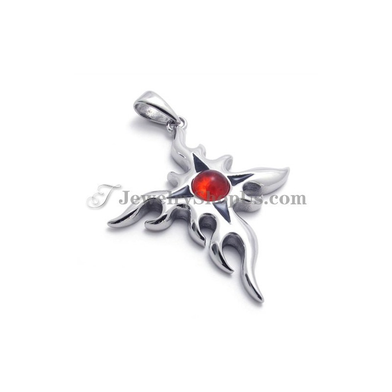 Ciondolo In Titanio Alla Moda Con Zircone Rosso Ciondolo In Titanio Alla Moda Con Zircone Rosso