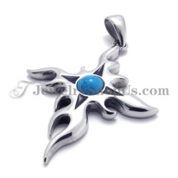 Ciondolo In Titanio Alla Moda Con Zircone Blu