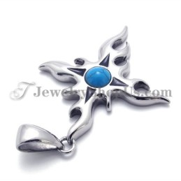 Ciondolo In Titanio Alla Moda Con Zircone Blu