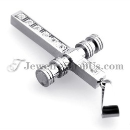 Splendido Ciondolo A Croce In Titanio Con Strass