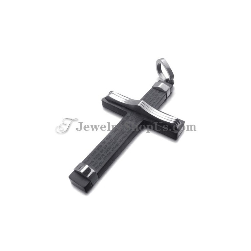 Ciondolo A Croce Nera In Titanio Alla Moda