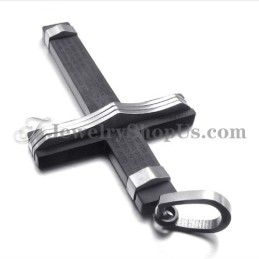 Ciondolo A Croce Nera In Titanio Alla Moda