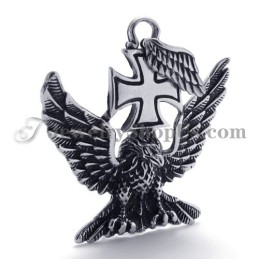 Ciondolo In Titanio Con Aquila E Croce