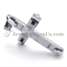 Splendido Ciondolo A Forma Di Croce In Titanio Con Strass