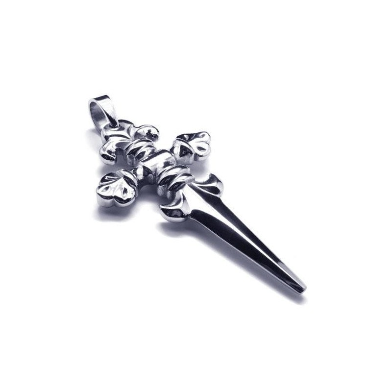 Collana Con Ciondolo A Forma Di Spada E Croce In Titanio Puro Da Uomo Collana Con Ciondolo A Forma Di Spada E Croce In Titanio Puro Da Uomo