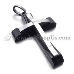 Elegante Ciondolo A Croce In Titanio Nero