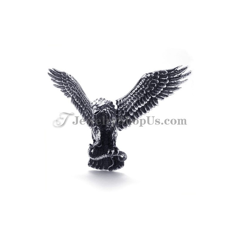 Ciondolo In Titanio Con Aquila E Serpente Ciondolo In Titanio Con Aquila E Serpente