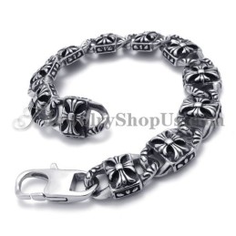 Bracciale In Titanio Con Croce Alla Moda