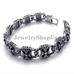 Bracciale In Titanio Con Croce Alla Moda