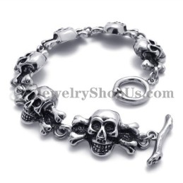 Bracciale Con Teschi In Titanio Alla Moda