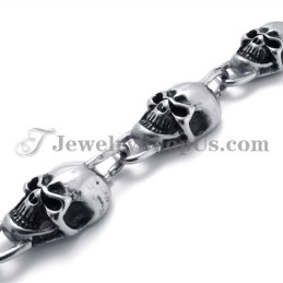Bracciale In Titanio Con Teschi Alla Moda