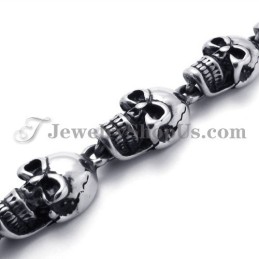 Bracciale In Titanio Con Teschi Eleganti