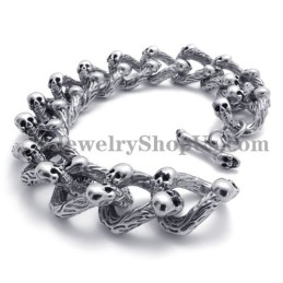 Bracciale Con Teschi In Titanio Alla Moda