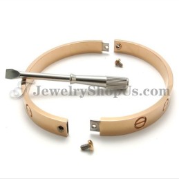 Splendido Bracciale Da Uomo In Titanio Color Oro Rosa