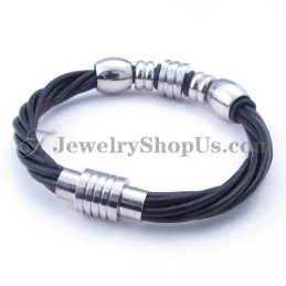 Bracciale In Pelle E Titanio