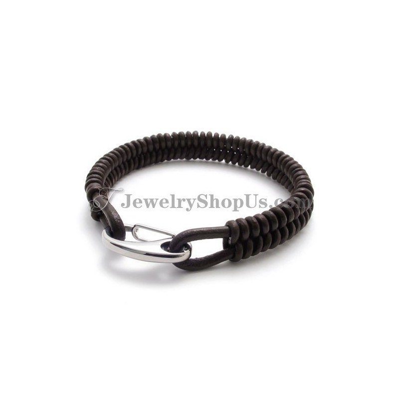 Splendido Bracciale In Titanio Marrone E Pelle Splendido Bracciale In Titanio Marrone E Pelle