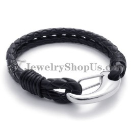 Elegante Bracciale In Pelle Di Titanio