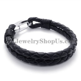 Elegante Bracciale In Pelle Di Titanio