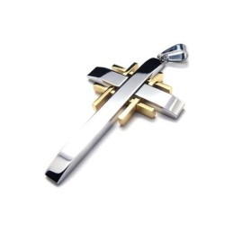 Collana Con Ciondolo A Croce In Titanio Puro Da Uomo (Nuova)