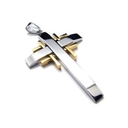 Collana Con Ciondolo A Croce In Titanio Puro Da Uomo (Nuova)