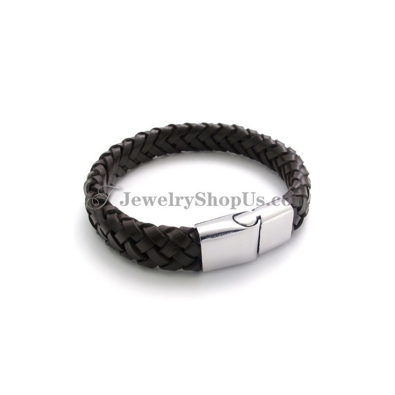 Splendido Bracciale In Pelle E Titanio Splendido Bracciale In Pelle E Titanio