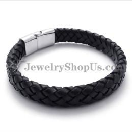 Elegante Titanio Nero Con Cinturino In Pelle