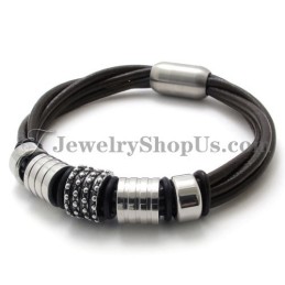 Elegante Cinturino In Pelle Marrone Con Titanio