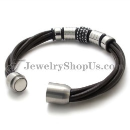 Elegante Cinturino In Pelle Marrone Con Titanio