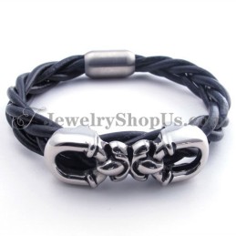 Bracciale In Pelle Di Titanio Alla Moda