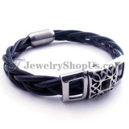 Elegante Bracciale In Pelle Di Titanio