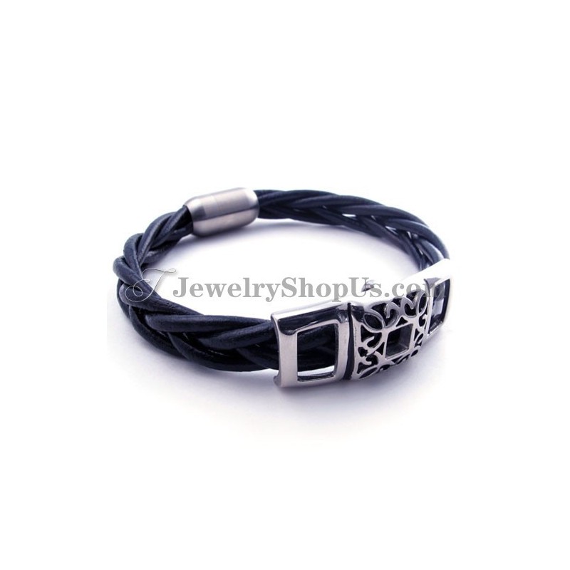 Elegante Bracciale In Pelle Di Titanio Elegante Bracciale In Pelle Di Titanio