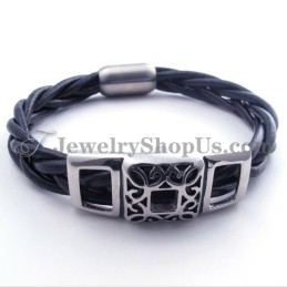 Elegante Bracciale In Pelle Di Titanio