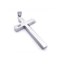 Collana Da Uomo In Argento Puro Titanio Con Ciondolo A Croce (Nuovo)