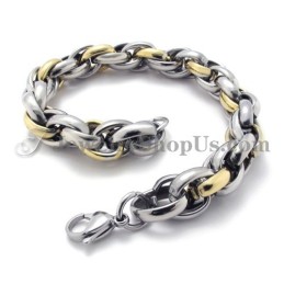 Bracciale In Titanio Dorato Alla Moda