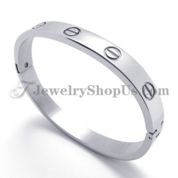 Elegante Bracciale In Titanio Argento Per Donna