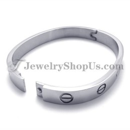 Elegante Bracciale In Titanio Argento Per Donna