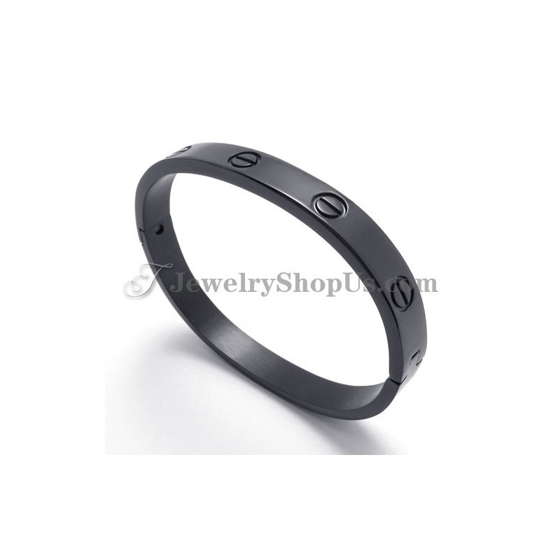 Elegante Bracciale In Titanio Nero Per Donna Elegante Bracciale In Titanio Nero Per Donna