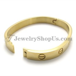 Elegante Bracciale In Titanio Dorato Per Donna